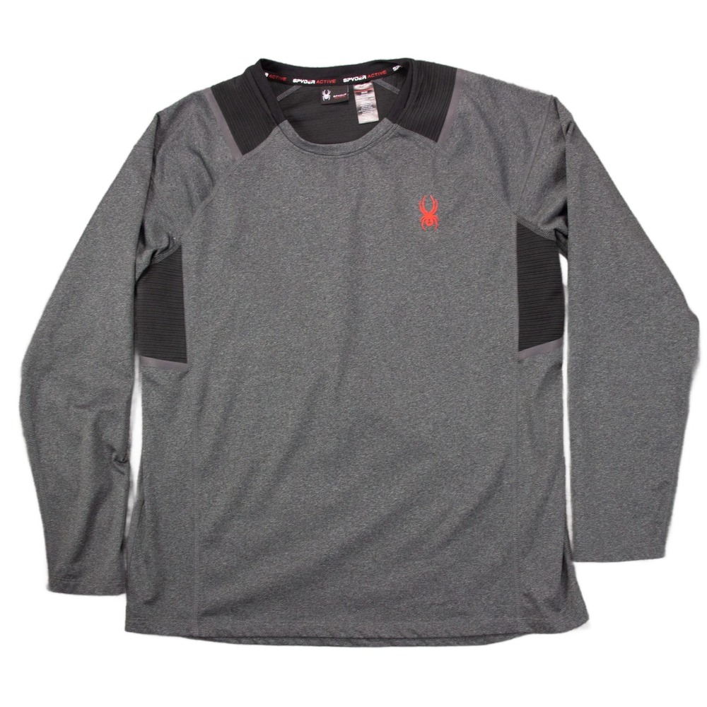 Spyder Active Athletic Shirt Mens Medium Gray Long Sleeve‎ ProWeb